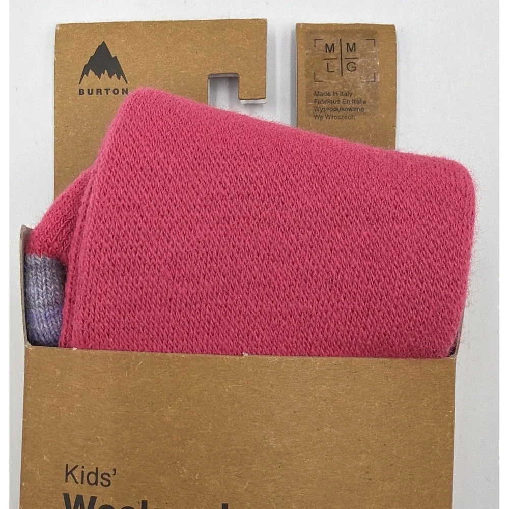 2 Pair NEW Burton Weekend Midweight Kids Medium/Large (2-4) Fuchsia Fusion Socks